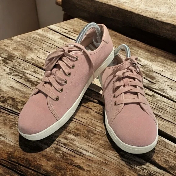 Vionic Womens Sunny Brinley Lace Up Sneaker Light Pink Suede Cushioned Sz 9 - Picture 1 of 10